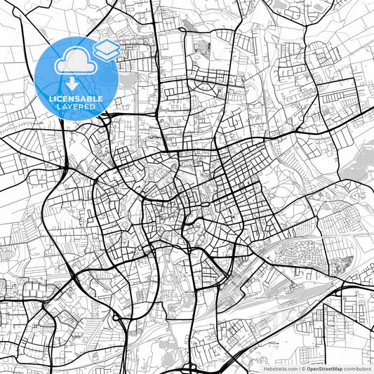 Layered PDF map of Braunschweig, Lower Saxony, Germany