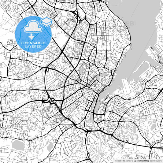 Layered PDF map of Kiel, Schleswig-Holstein, Germany