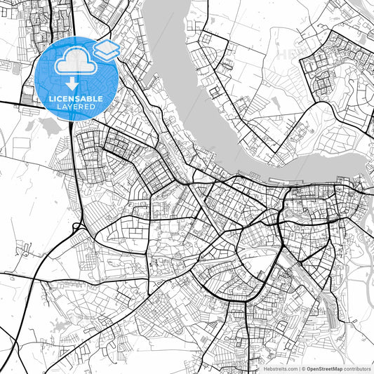 Layered PDF map of Rostock, Mecklenburg-Western Pomerania, Germany