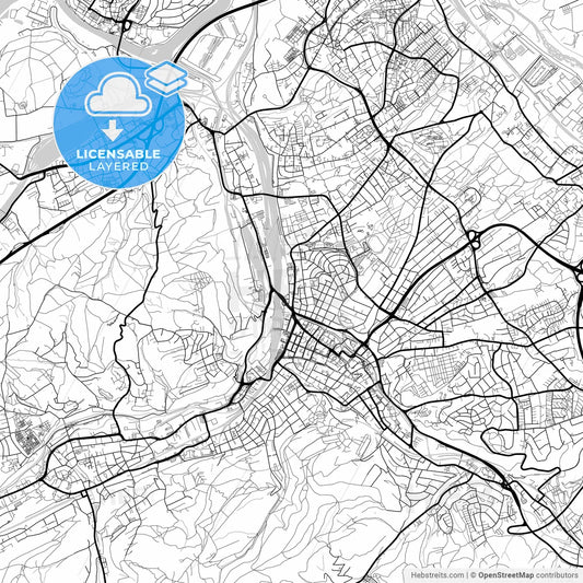 Layered PDF map of Hagen, North Rhine-Westphalia, Germany