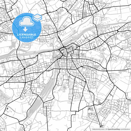 Layered PDF map of Hamm, North Rhine-Westphalia, Germany