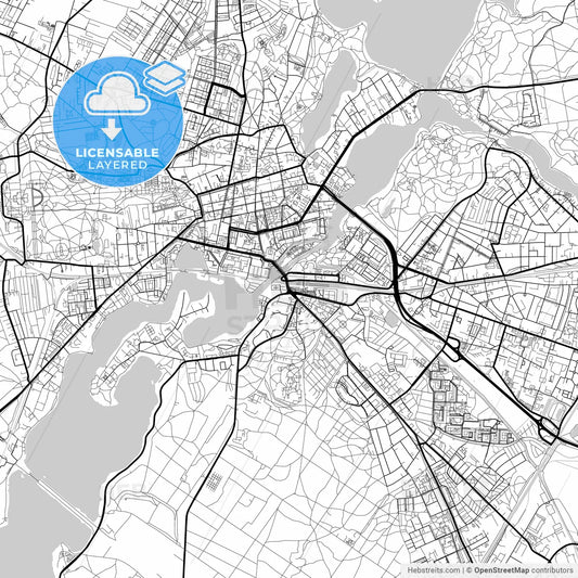Layered PDF map of Potsdam, Brandenburg, Germany