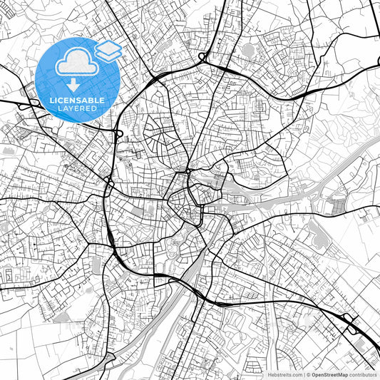Layered PDF map of Oldenburg, Lower Saxony, Germany
