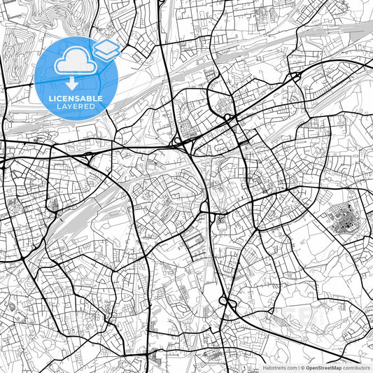 Layered PDF map of Herne, North Rhine-Westphalia, Germany