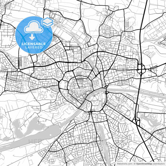 Layered PDF map of Ingolstadt, Bavaria, Germany
