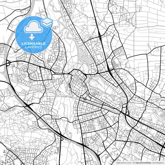 Layered PDF map of Furth, Bavaria, Germany