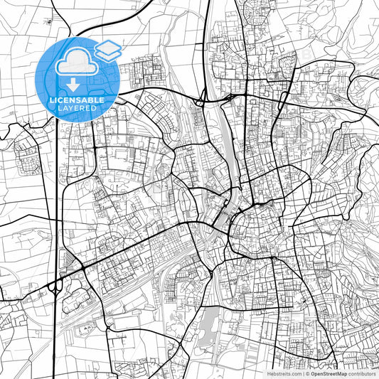 Layered PDF map of Gottingen, Lower Saxony, Germany
