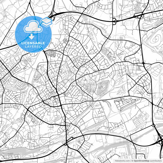 Layered PDF map of Bottrop, North Rhine-Westphalia, Germany