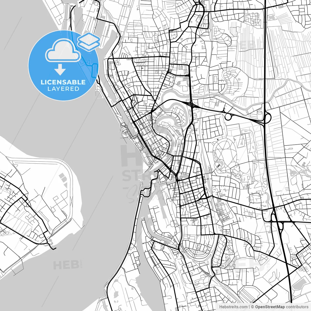 Layered PDF map of Bremerhaven, Bremen, Germany