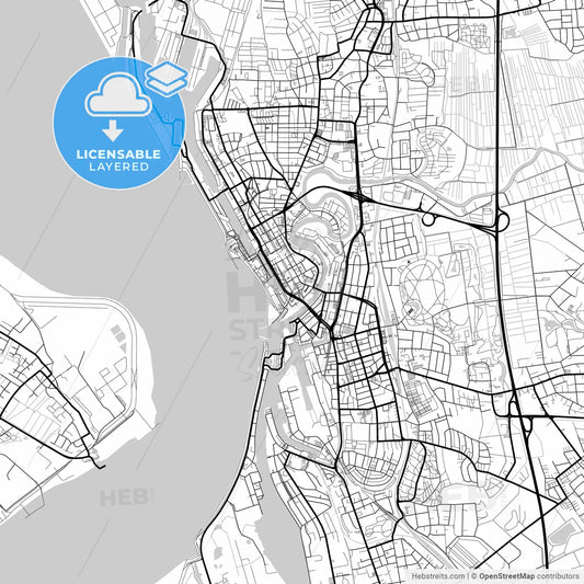 Layered PDF map of Bremerhaven, Bremen, Germany