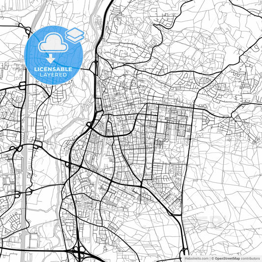 Layered PDF map of Erlangen, Bavaria, Germany