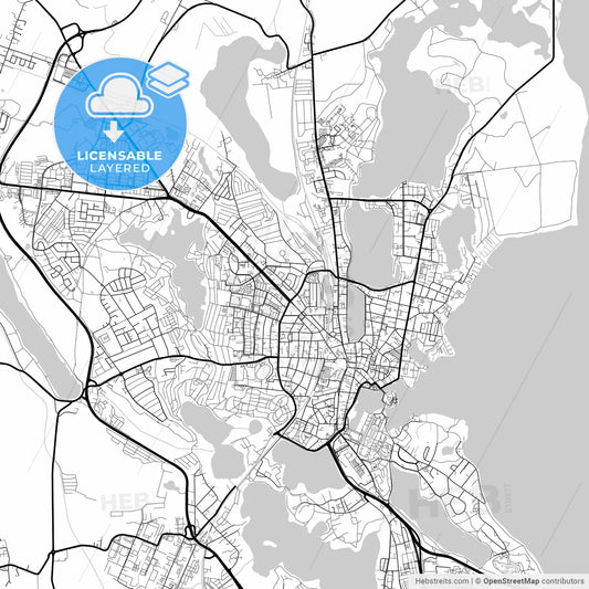 Layered PDF map of Schwerin, Mecklenburg-Western Pomerania, Germany
