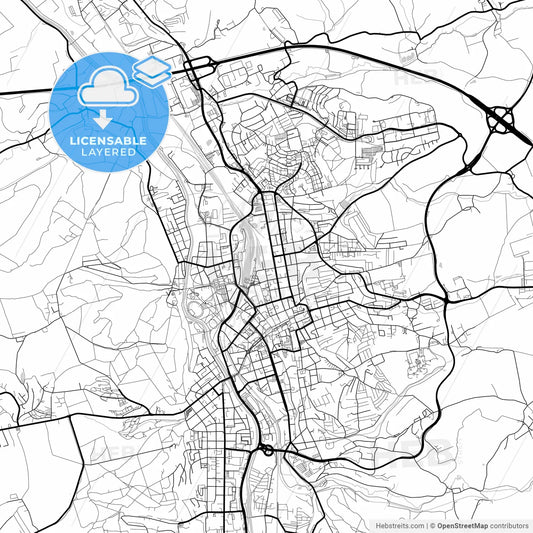 Layered PDF map of Gera, Thuringia, Germany