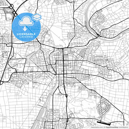 Layered PDF map of Ludwigsburg, Baden-Wuerttemberg, Germany