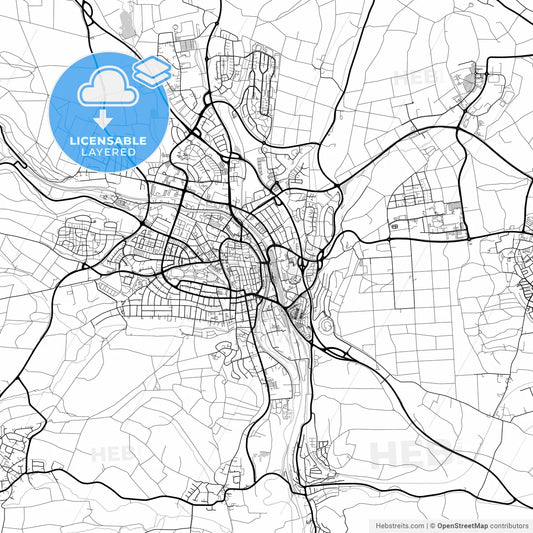 Layered PDF map of Villingen-Schwenningen, Baden-Wuerttemberg, Germany