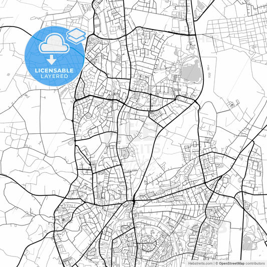 Layered PDF map of Norderstedt, Schleswig-Holstein, Germany