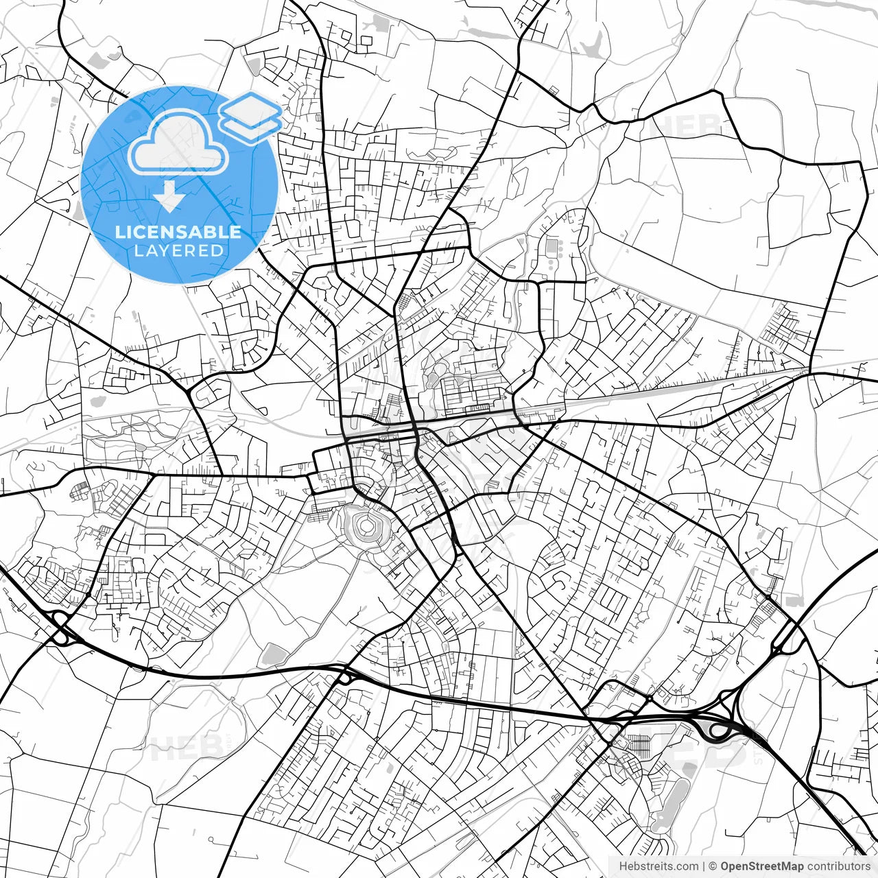 Layered PDF map of Delmenhorst, Lower Saxony, Germany