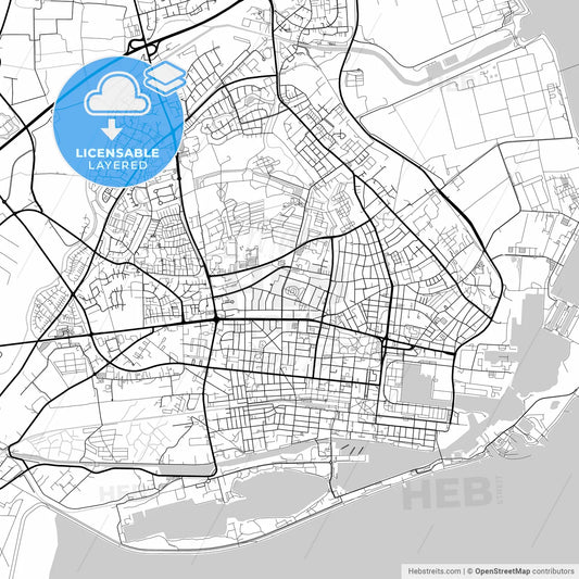 Layered PDF map of Wilhelmshaven, Lower Saxony, Germany