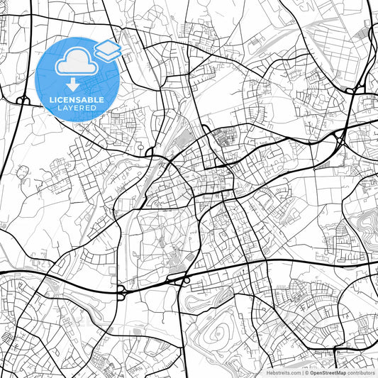 Layered PDF map of Gladbeck, North Rhine-Westphalia, Germany
