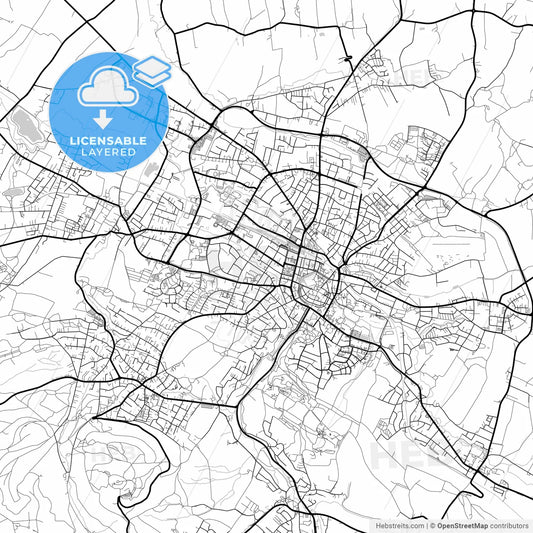 Layered PDF map of Detmold, North Rhine-Westphalia, Germany