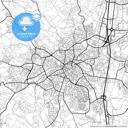 Layered PDF map of Bayreuth, Bavaria, Germany