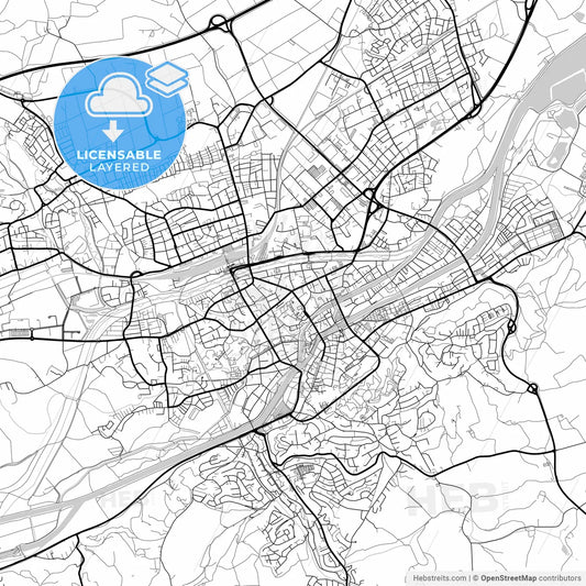 Layered PDF map of Landshut, Bavaria, Germany