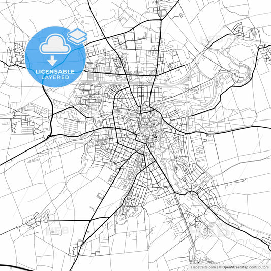 Layered PDF map of Weimar, Thuringia, Germany