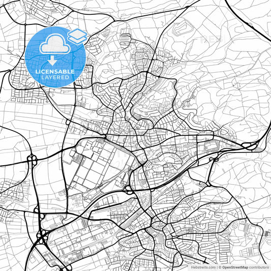 Layered PDF map of Sindelfingen, Baden-Wuerttemberg, Germany