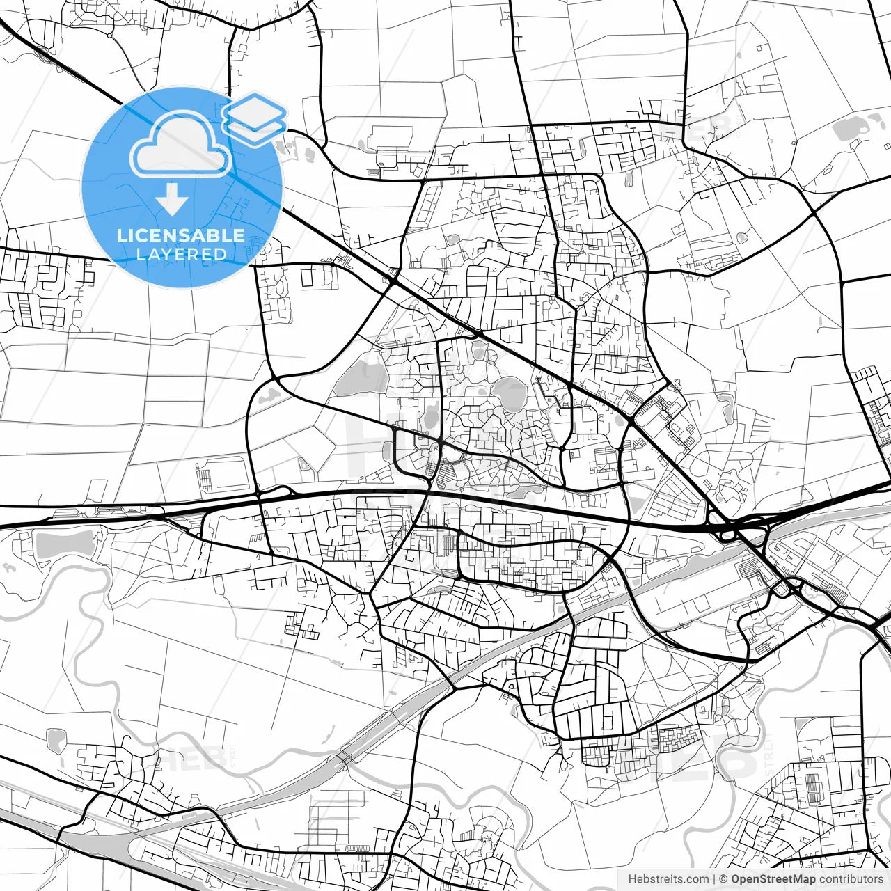 Layered PDF map of Garbsen, Lower Saxony, Germany