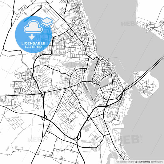 Layered PDF map of Stralsund, Mecklenburg-Western Pomerania, Germany