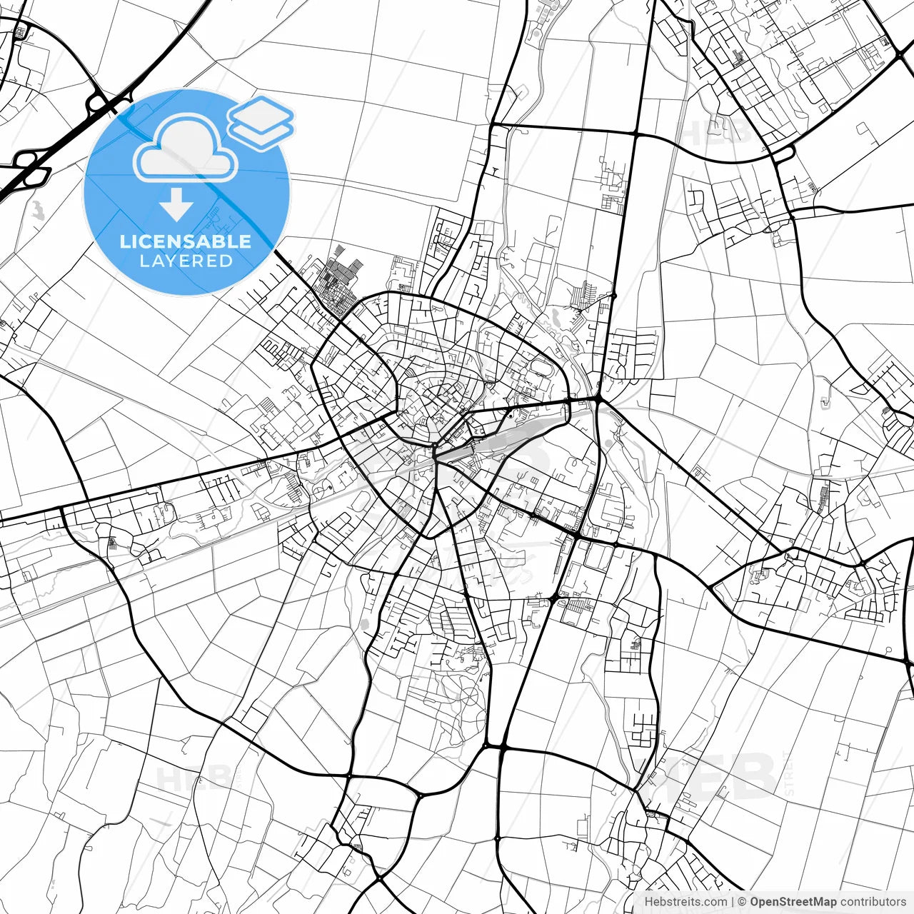 Layered PDF map of Euskirchen, North Rhine-Westphalia, Germany