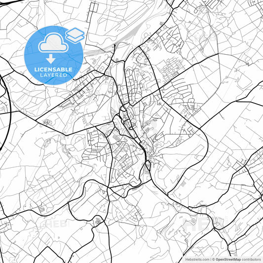 Layered PDF map of Stolberg (Rheinland), North Rhine-Westphalia, Germany