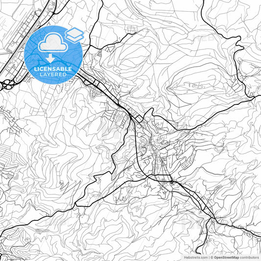Layered PDF map of Baden-Baden, Baden-Wuerttemberg, Germany