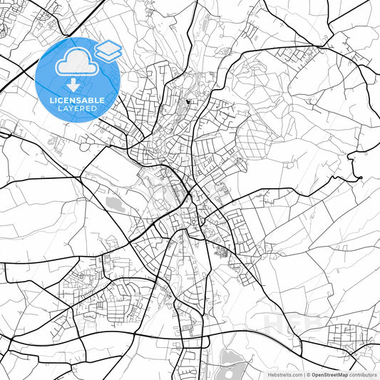 Layered PDF map of Bad Salzuflen, North Rhine-Westphalia, Germany