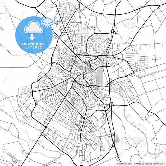 Layered PDF map of Nordhorn, Lower Saxony, Germany