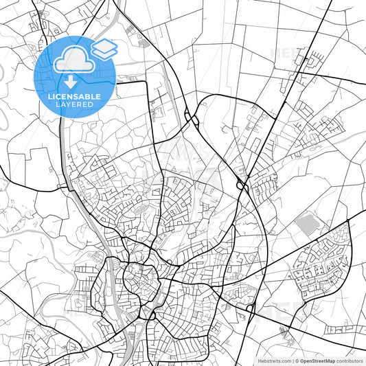 Layered PDF map of Lingen (Ems), Lower Saxony, Germany