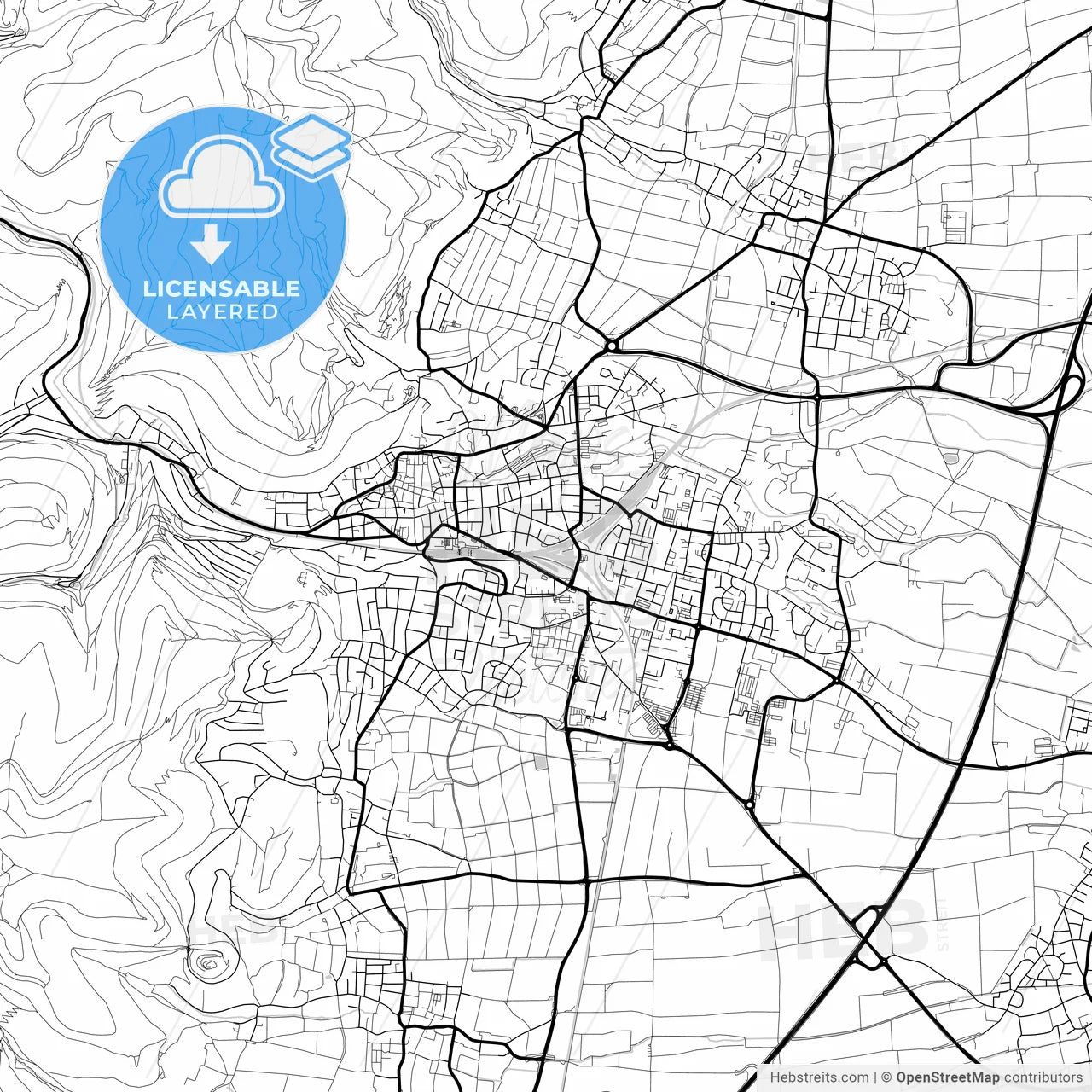 Layered PDF map of Neustadt an der Weinstraße, Rheinland-Pfalz, Germany