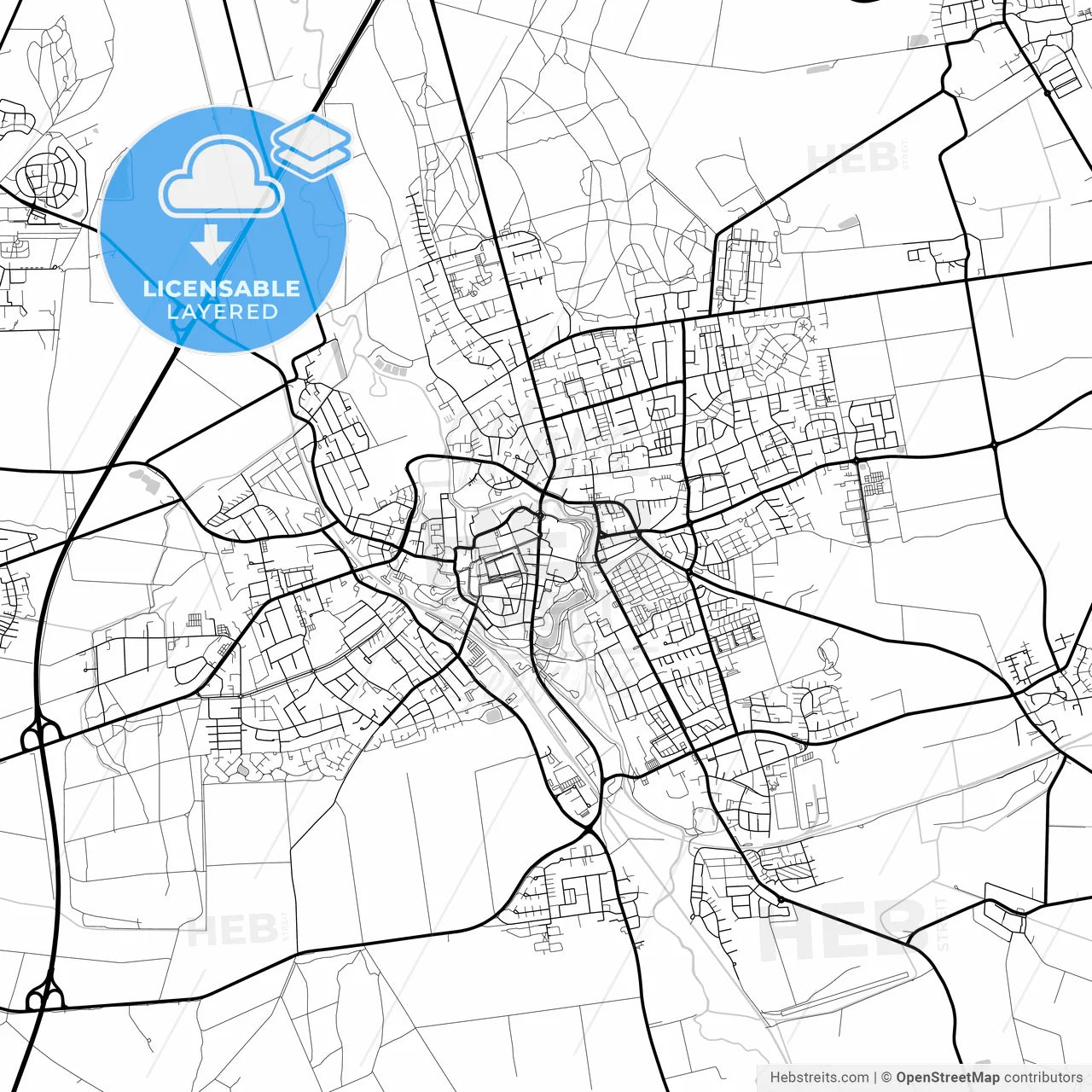 Layered PDF map of Wolfenbuttel, Lower Saxony, Germany
