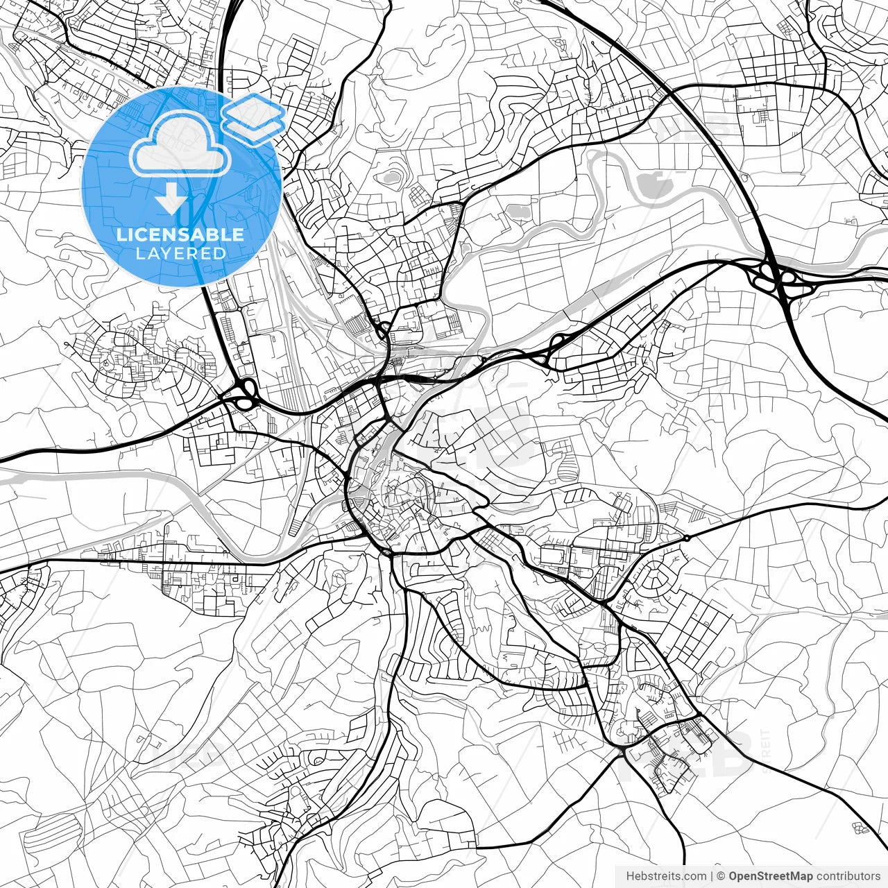 Layered PDF map of Wetzlar, Hesse, Germany