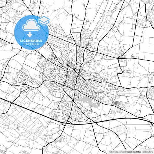 Layered PDF map of Ibbenburen, North Rhine-Westphalia, Germany