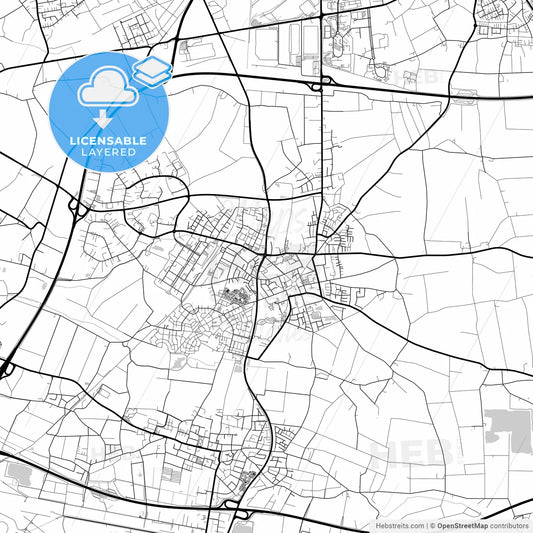 Layered PDF map of Willich, North Rhine-Westphalia, Germany