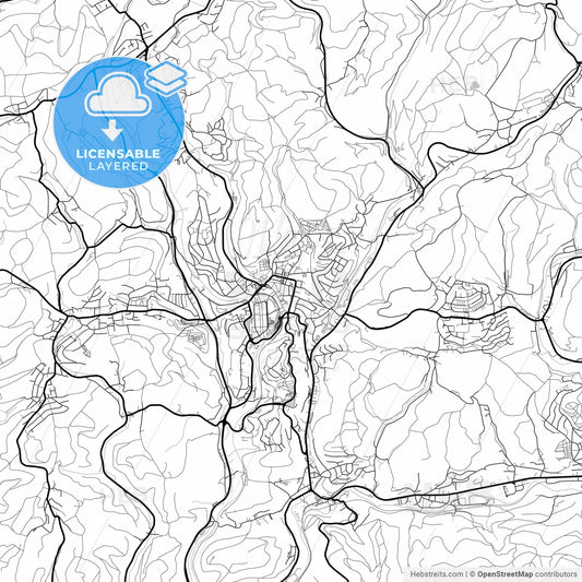 Layered PDF map of Gummersbach, North Rhine-Westphalia, Germany
