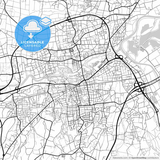 Layered PDF map of Bad Oeynhausen, North Rhine-Westphalia, Germany