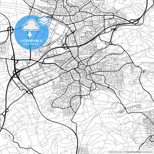 Layered PDF map of Boblingen, Baden-Wuerttemberg, Germany