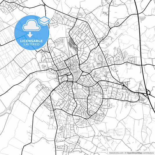 Layered PDF map of Elmshorn, Schleswig-Holstein, Germany