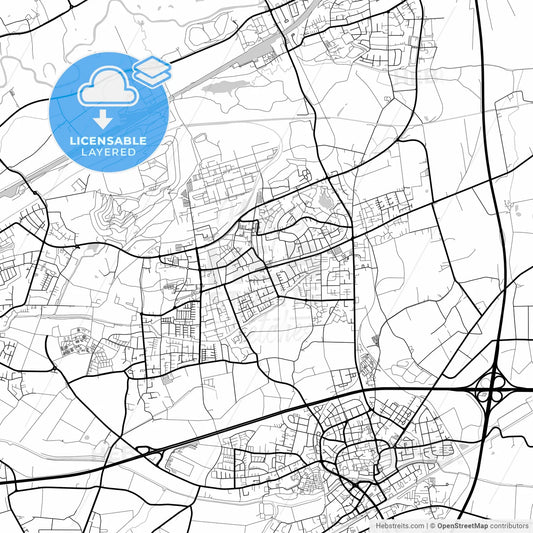 Layered PDF map of Bergkamen, North Rhine-Westphalia, Germany