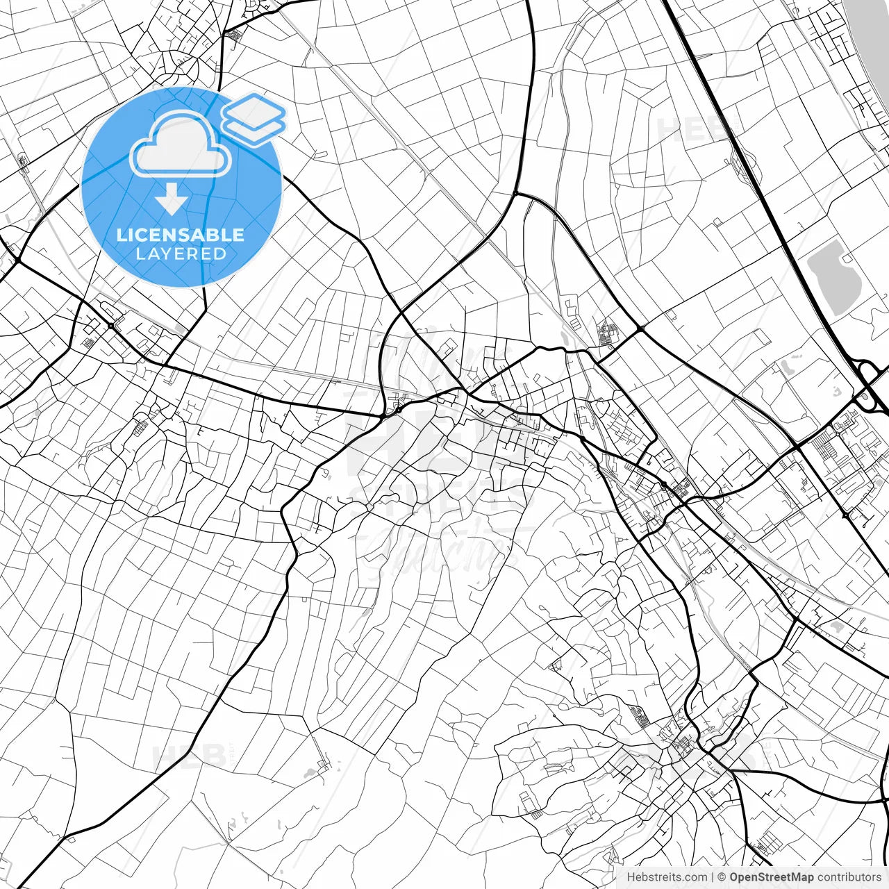 Layered PDF map of Bornheim, North Rhine-Westphalia, Germany