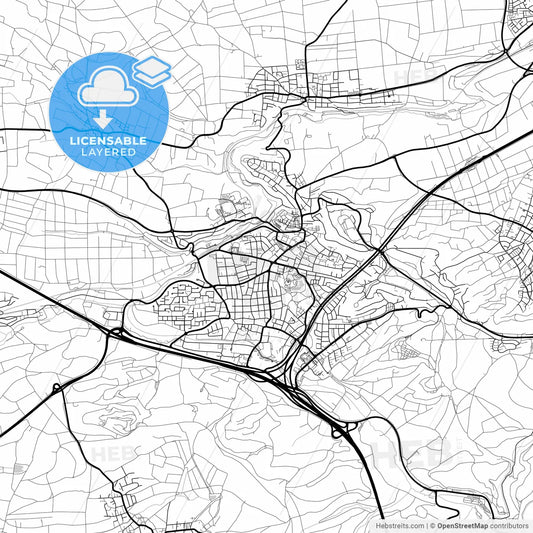 Layered PDF map of Leonberg, Baden-Wuerttemberg, Germany