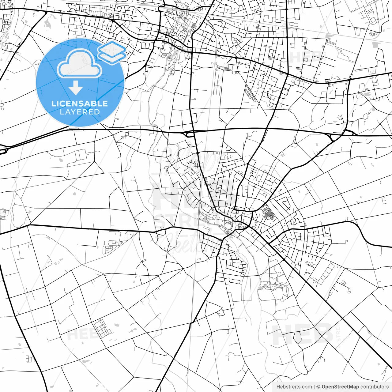 Layered PDF map of Gronau (Westf.), North Rhine-Westphalia, Germany