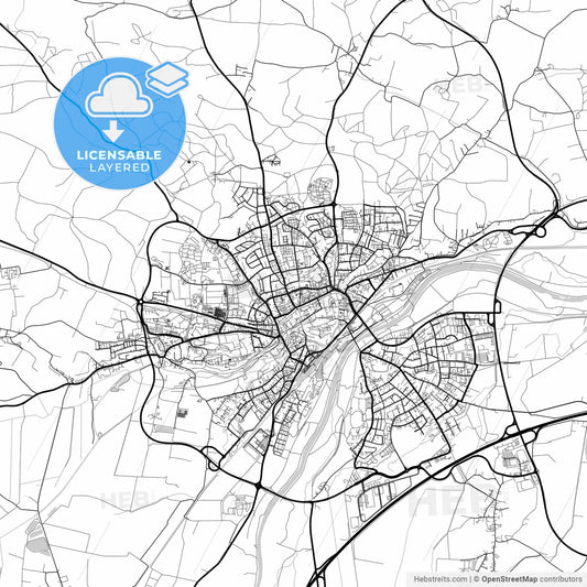 Layered PDF map of Freising, Bavaria, Germany